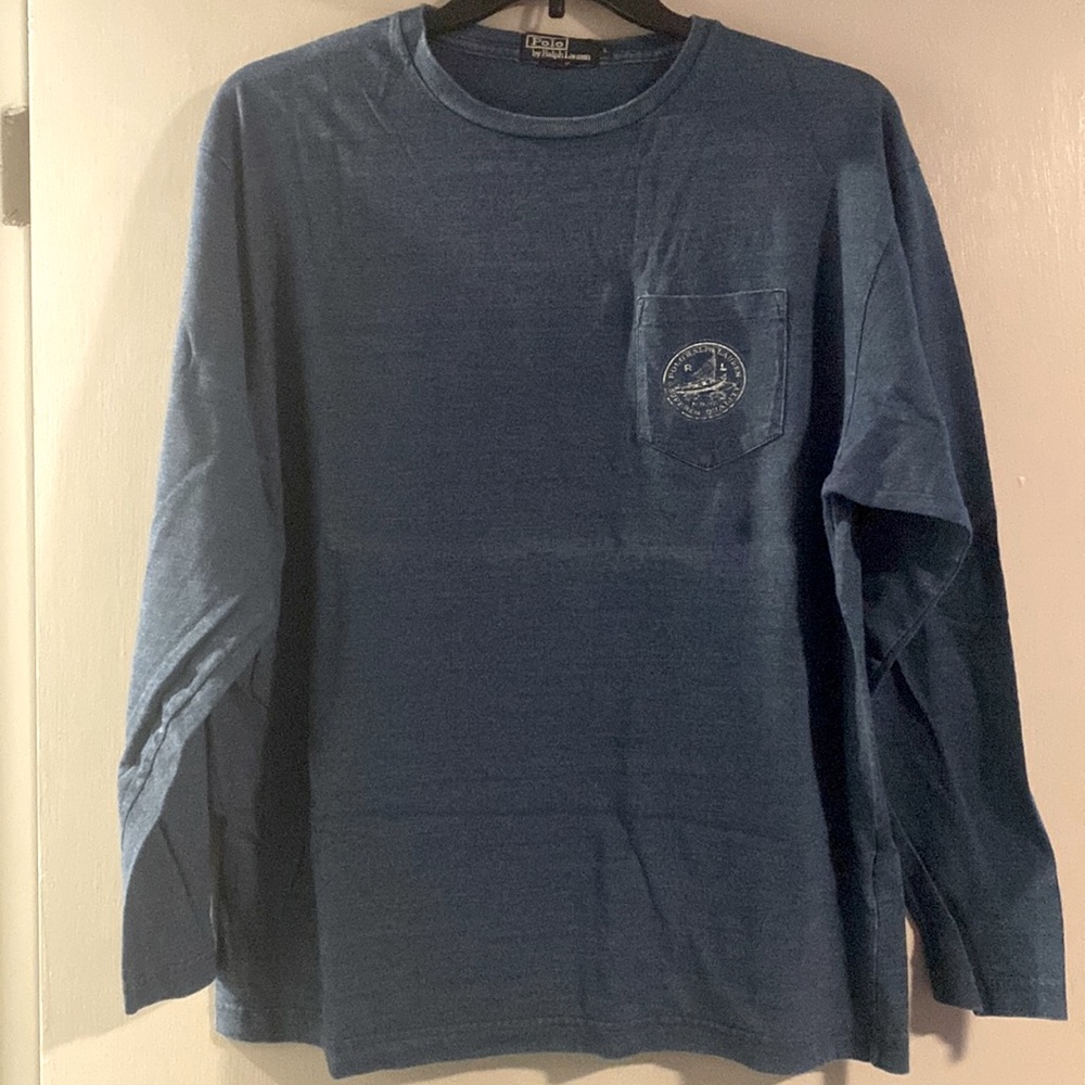 Polo Ralph Lauren Blue Beach Marine Outfitters Long  Sleeve T-Shirt